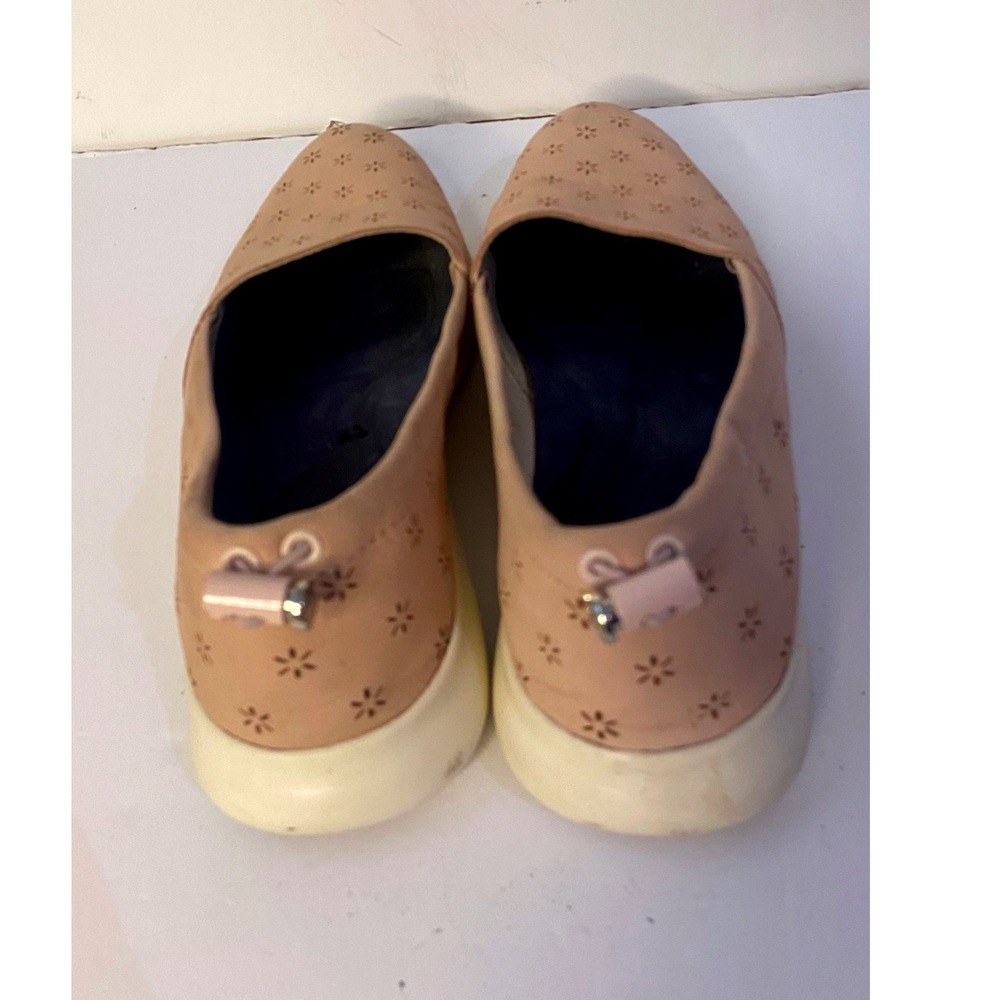 Cole Haan Zerogrand Pink Leather Laser Cut Floral shoes Slip On Loafers Sz 8 - Picture 6 of 7